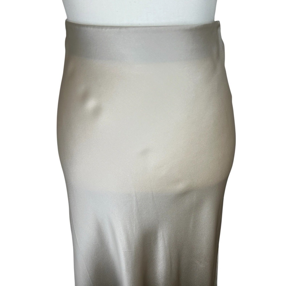 Quince Satin Midi Skirt in Light Champagne - Picture 3 of 7